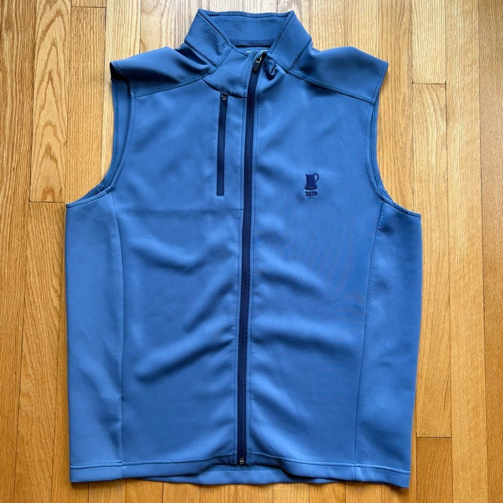 Sun Mountain Men’s Thermal Wear Full Zip Vest Large Light Blue Solid